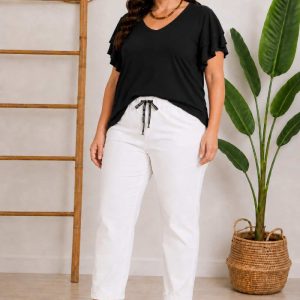 Top Basic Volantes Negro
