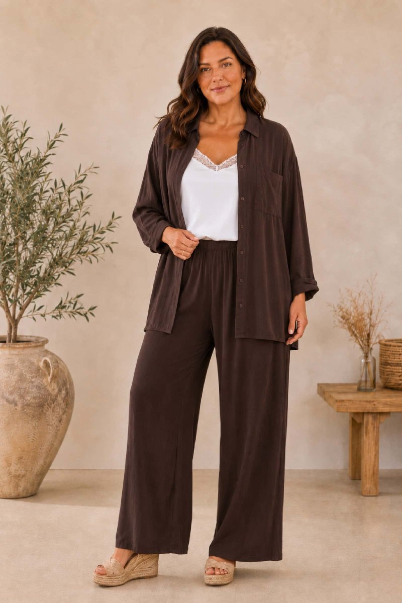 Conjunto Viscosa Marron