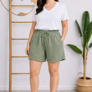 Pantalon Corto Viscosa Kaki