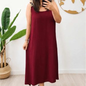 Vestido Hebilla Burdeos