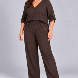 Conjunto Crep Pico Marron
