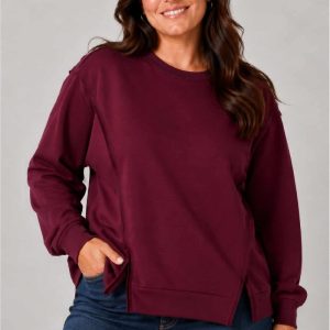 Sudadera Costuras Burdeos