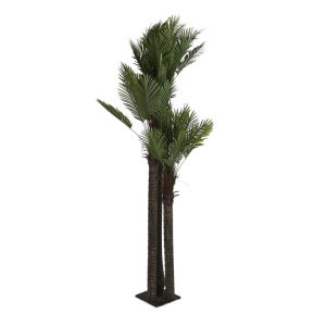 Palmera Artificial Grande de Poliéster y Polipropileno con Tronco Triple – 255 cm