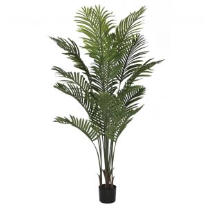Palmera Artificial Grande de Polietileno con Maceta de Cemento, 171 cm
