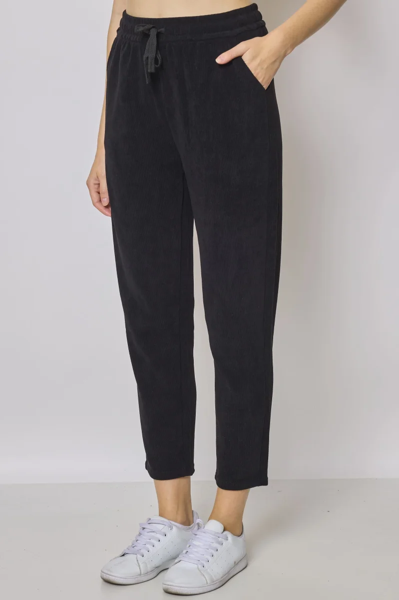 Jogging noir pantalon cigarette - Imagen 4
