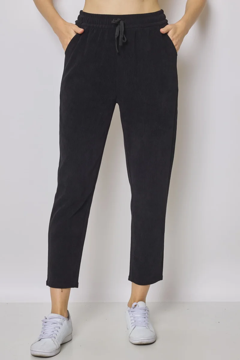 Jogging noir pantalon cigarette - Imagen 2
