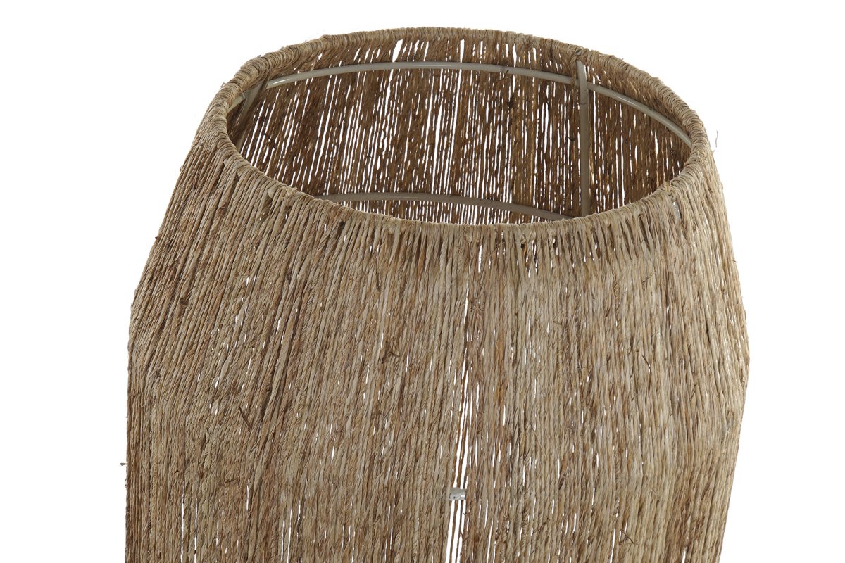 Lámpara de Pie Cilíndrica de Yute Natural y Metal para Salón y Dormitorio - Imagen 4