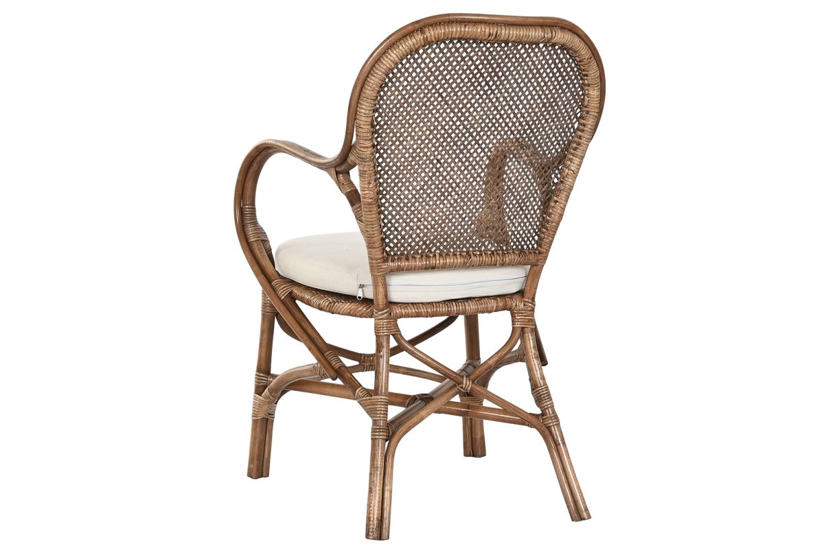 Sillón de Ratán con Brazos y Cojín Crema – Ana Faura - Imagen 4