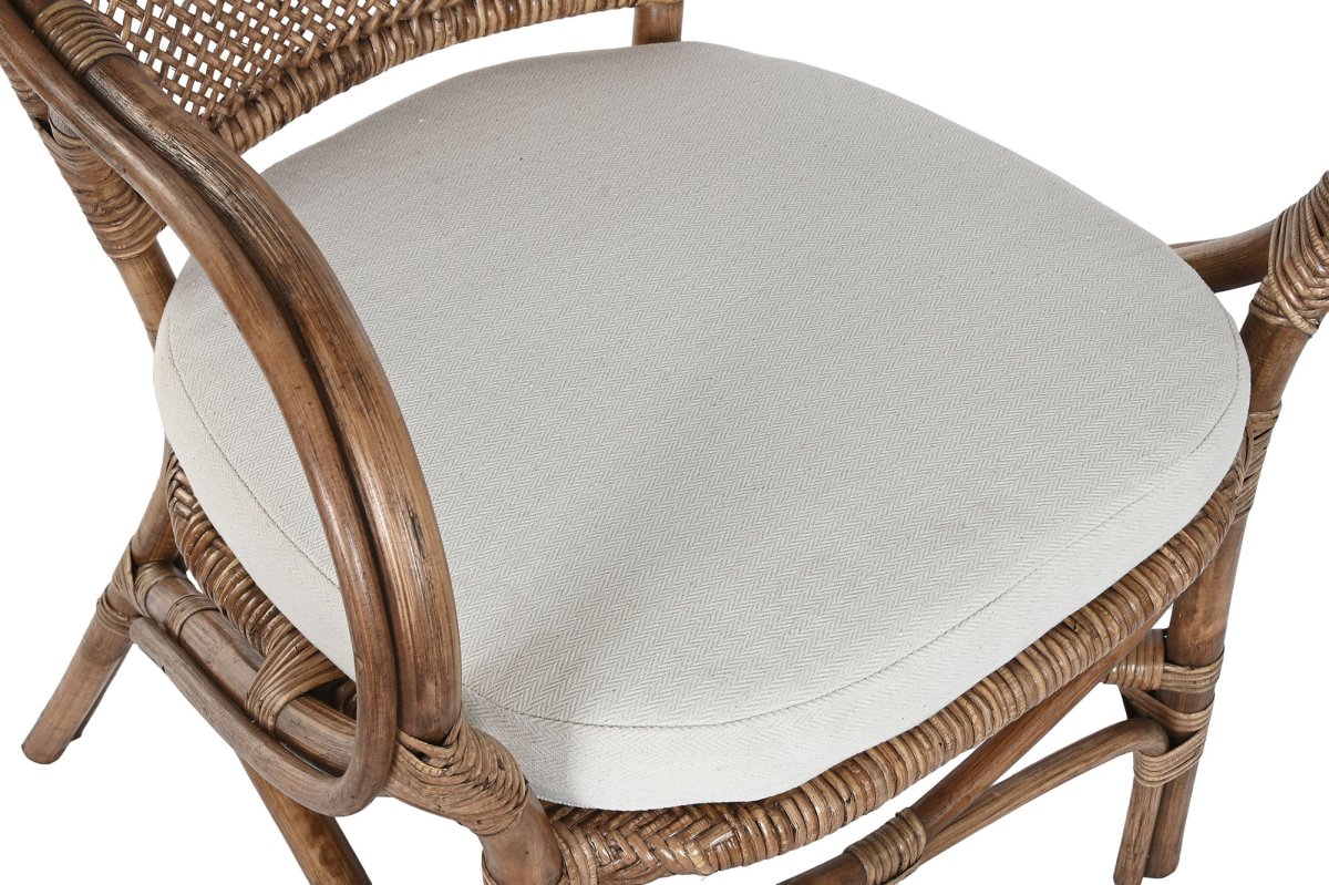 Sillón de Ratán con Brazos y Cojín Crema – Ana Faura - Imagen 5