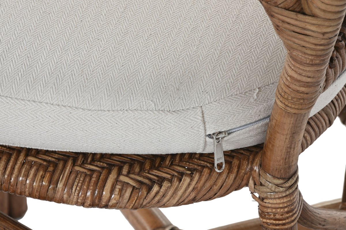 Sillón de Ratán con Brazos y Cojín Crema – Ana Faura - Imagen 7