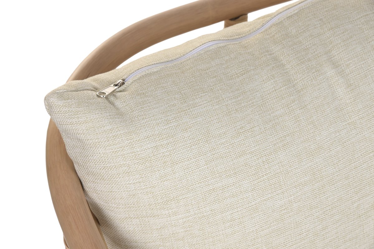 Sofá Curvo de Ratán Natural con Cojines Beige - Imagen 8