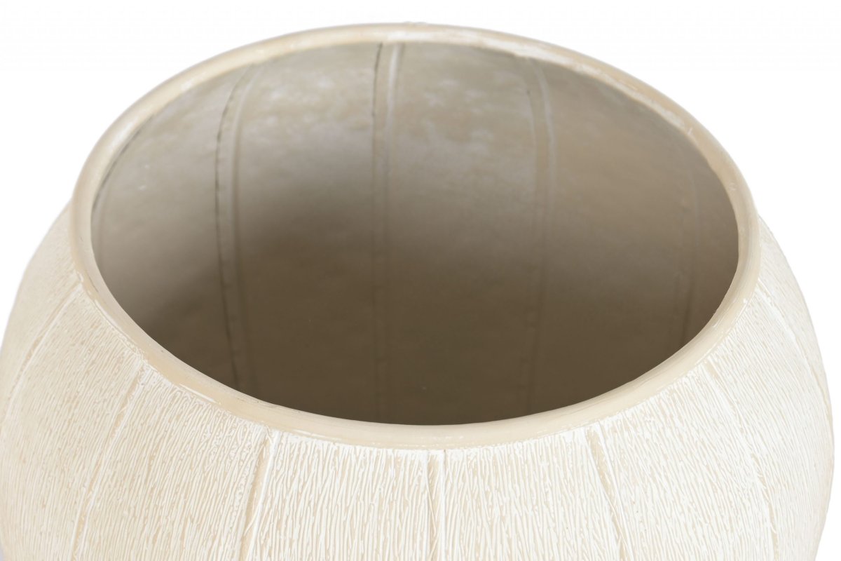 Set de 2 Maceteros Metálicos Beige Rugoso Diseño Escultórico - Imagen 3