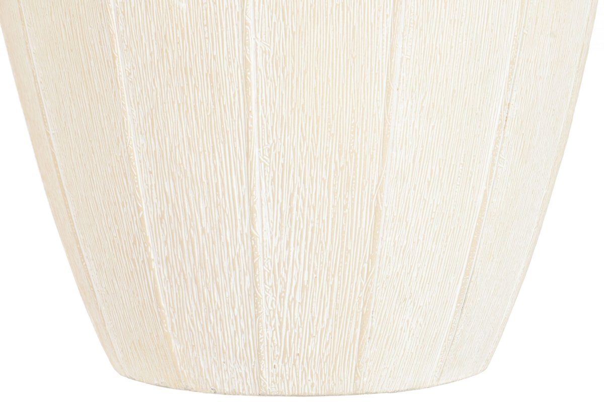 Set de 2 Maceteros Metálicos Beige Rugoso Diseño Escultórico - Imagen 4