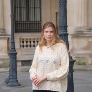 Pull oversize en laine et coton