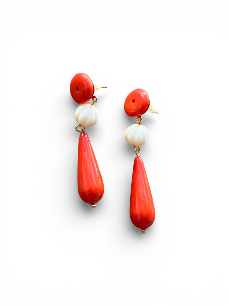 Conjunto Flamenco Triana: Peina, Pendientes y Broche Coral y Hueso - Imagen 4