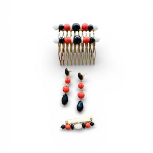 Conjunto Flamenco Pensamiento Coral, Negro y Hueso