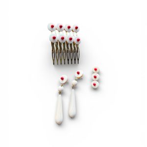 Conjunto Flamenco Farolillo Coral y Hueso