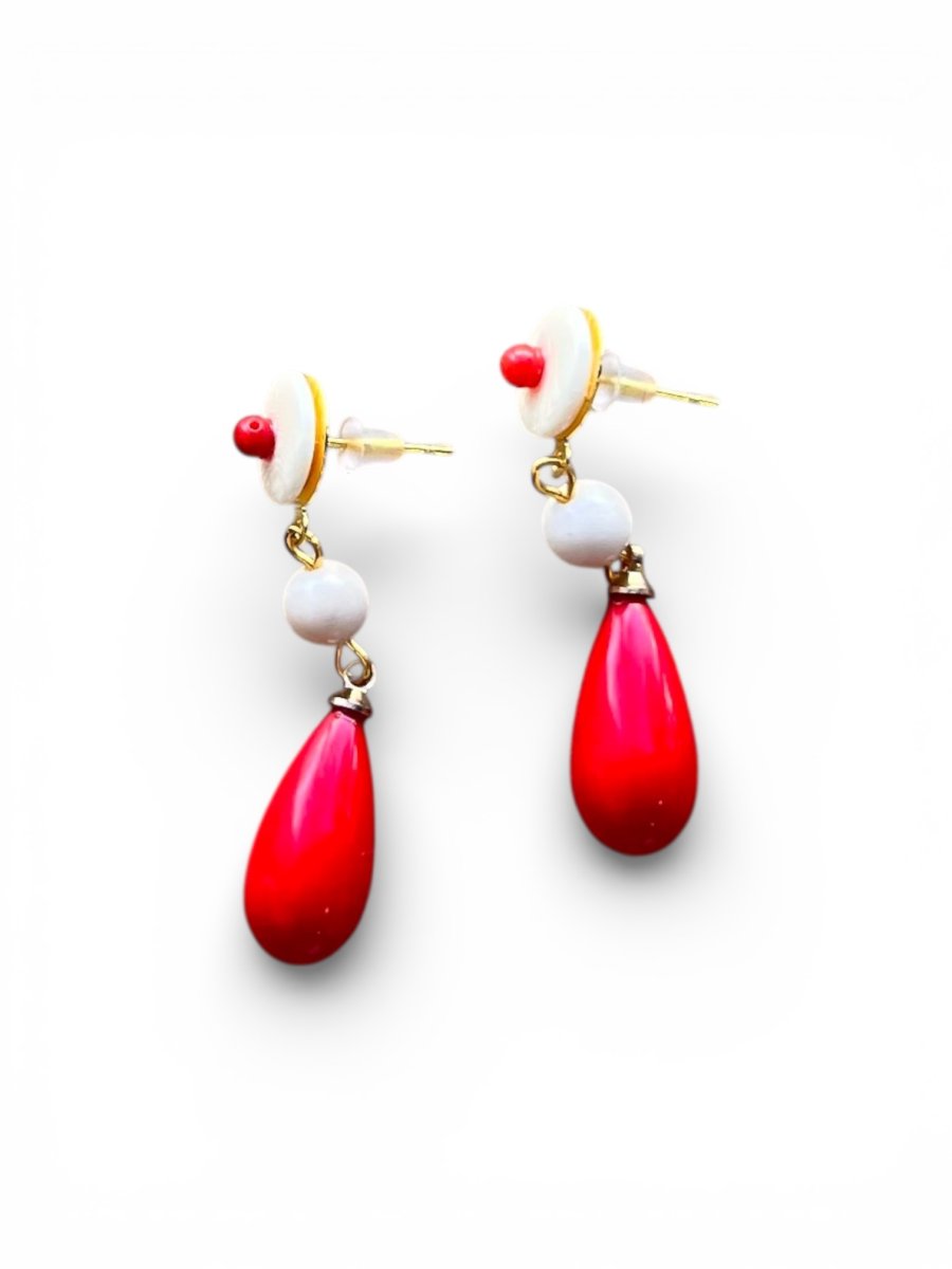 Pendientes Gotas Clásicas | Hueso y Coral - Imagen 3