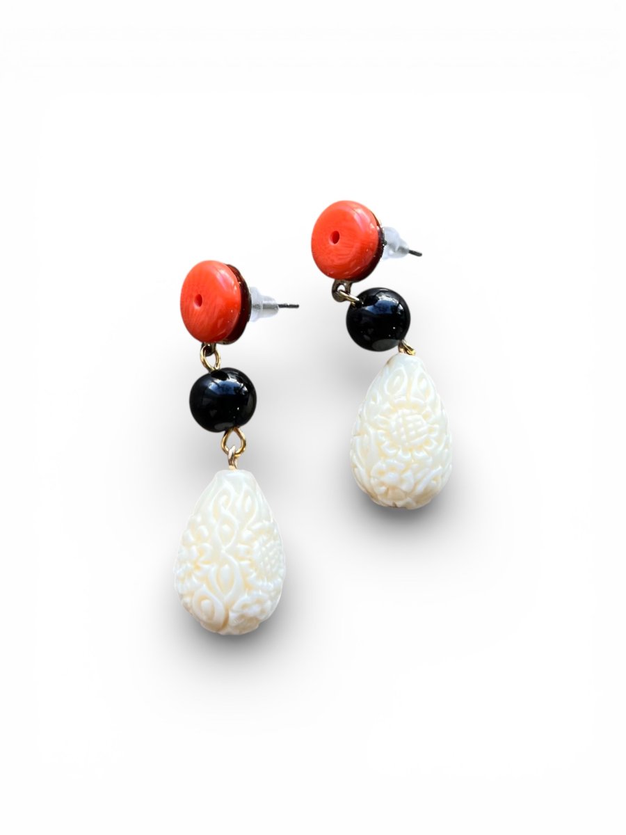 Conjunto Flamenco Real: Coral, Negro y Hueso - Imagen 6