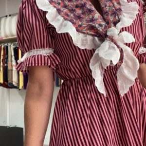 Piquillo Rociero Floral con Volante Blanco Perforado | Ana Faura