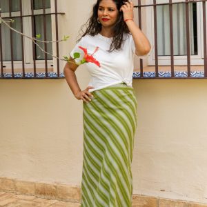 Falda Capri Raya Diagonal Verde