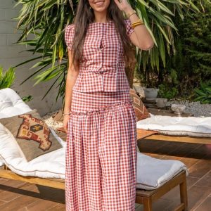 Falda Toscana vichy teja