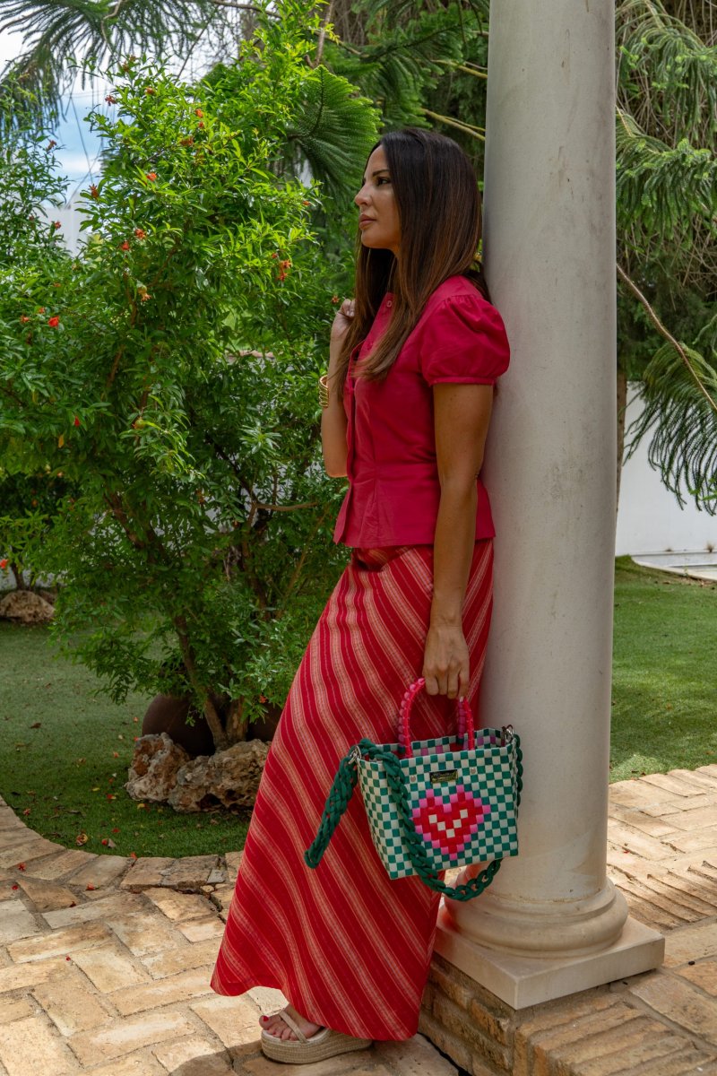 Falda Buganvilla con Rayas Diagonales - Imagen 3