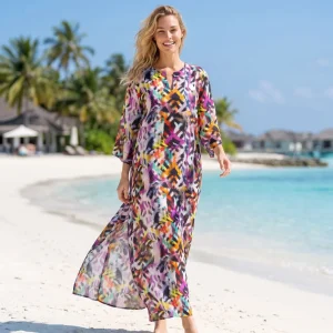 Kaftan seda manga corta