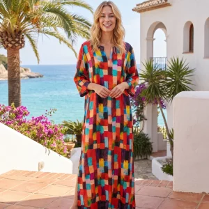 Kaftan seda manga corta