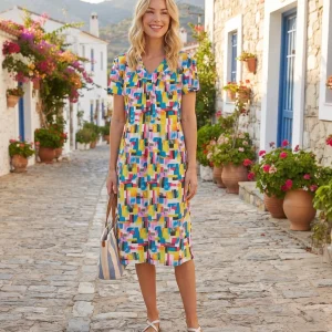 Vestido corto de mujer geométrico