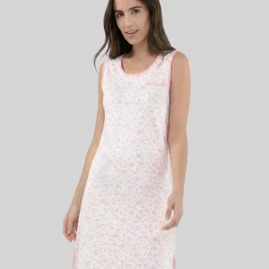 Camisón corto sin mangas flores rosas