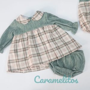 VESTIDO BEBÉ CUADROS VERDES LORMIRAL