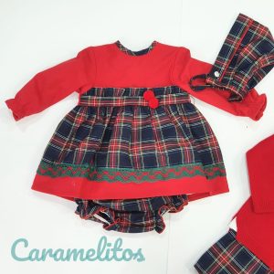 VESTIDO CUADROS ROJOS BABYFER