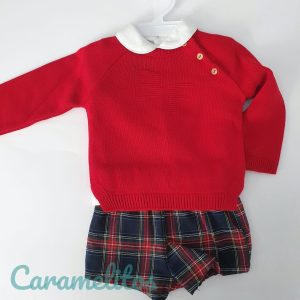 CONJUNTO NIÑO CUADROS ROJOS BABYFER