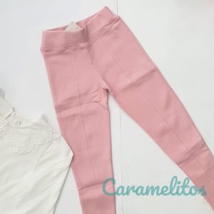 Leggins infantil rosa palo