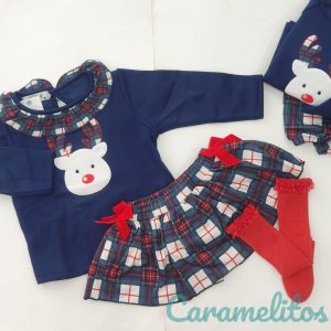 Conjunto bebe niña oso navidad