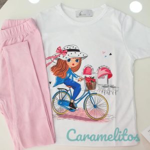Conjunto algodon muñeca bici