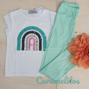 Conjunto algodon arcoiris