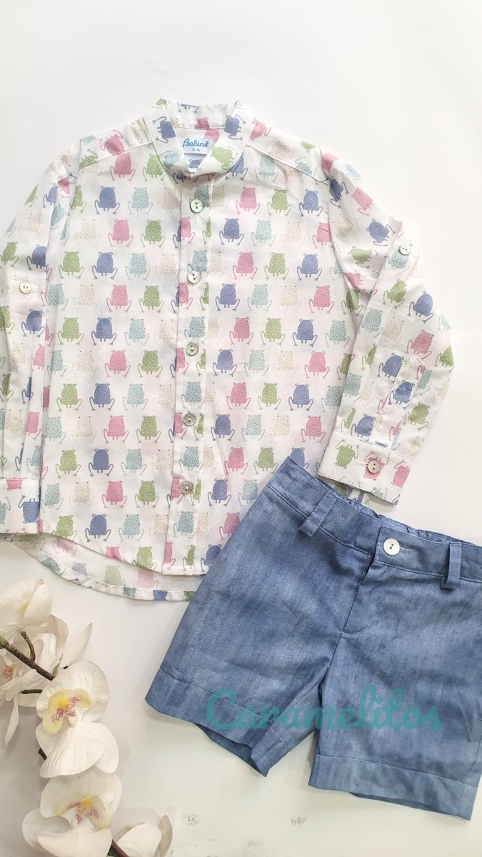 Conjunto niño camisa ranas - Imagen 4