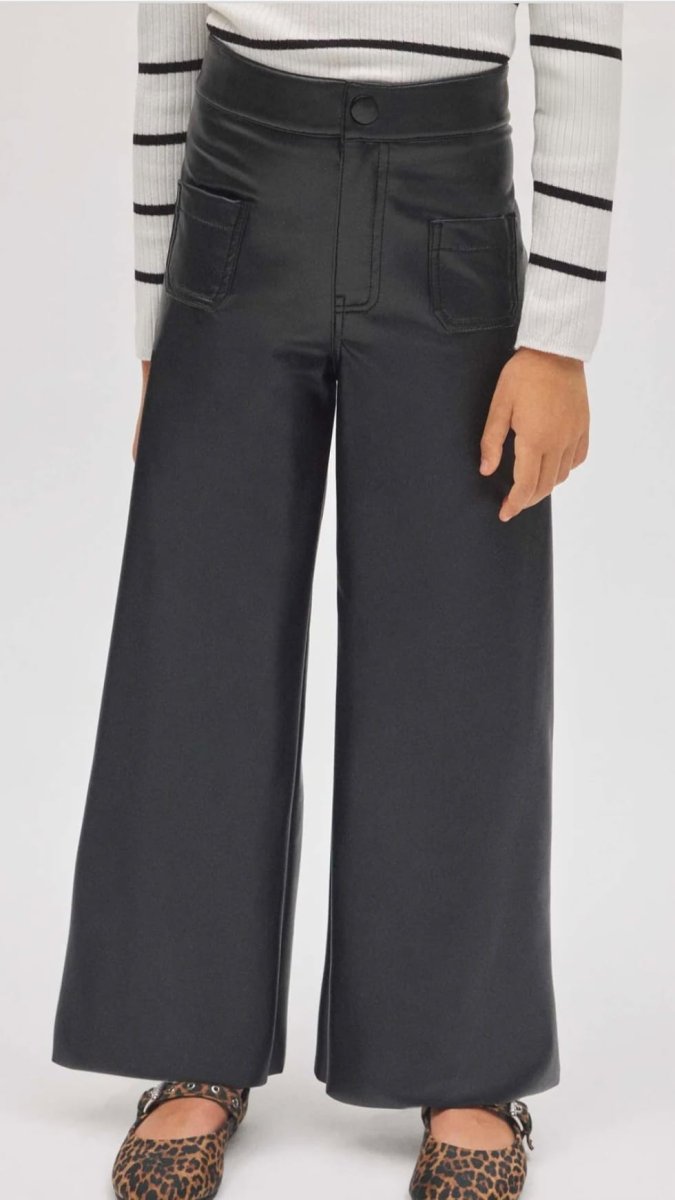Pantalón ancho efecto piel negro niña – Isabel Mora - Imagen 5