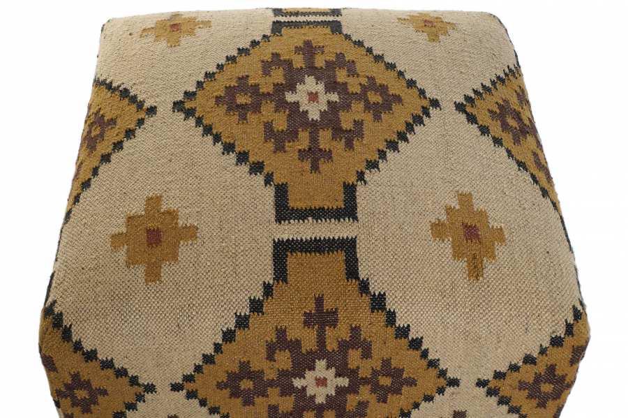 Reposapiés Otomana Kilim Lana y Algodón Geométrico - Imagen 3