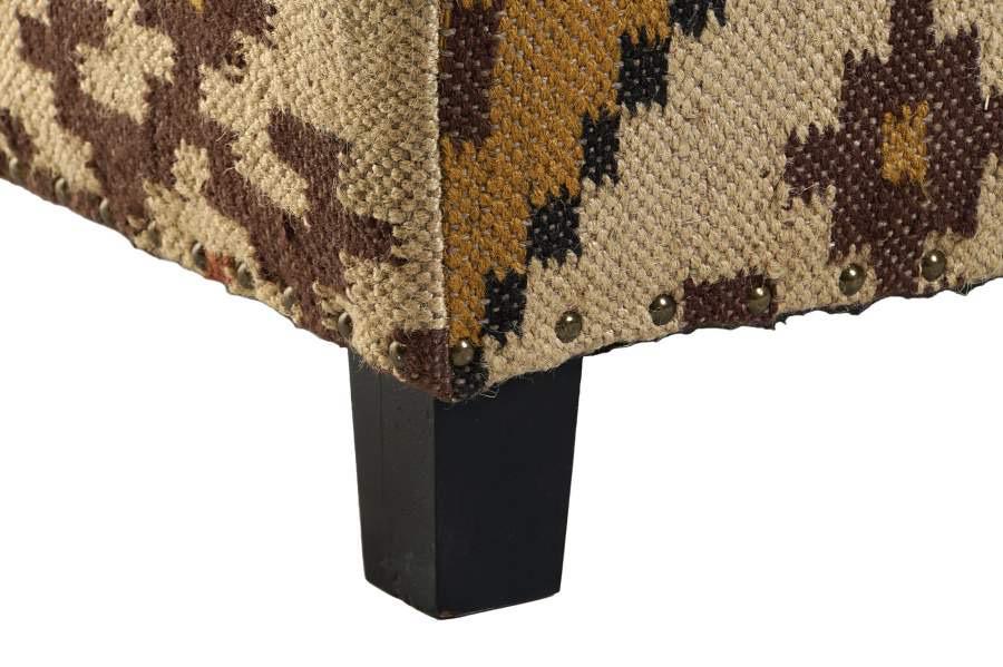 Reposapiés Otomana Kilim Lana y Algodón Geométrico - Imagen 4