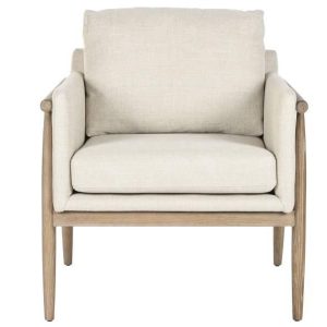 Sillón Escandinavo en Madera de Fresno con Tapizado Beige