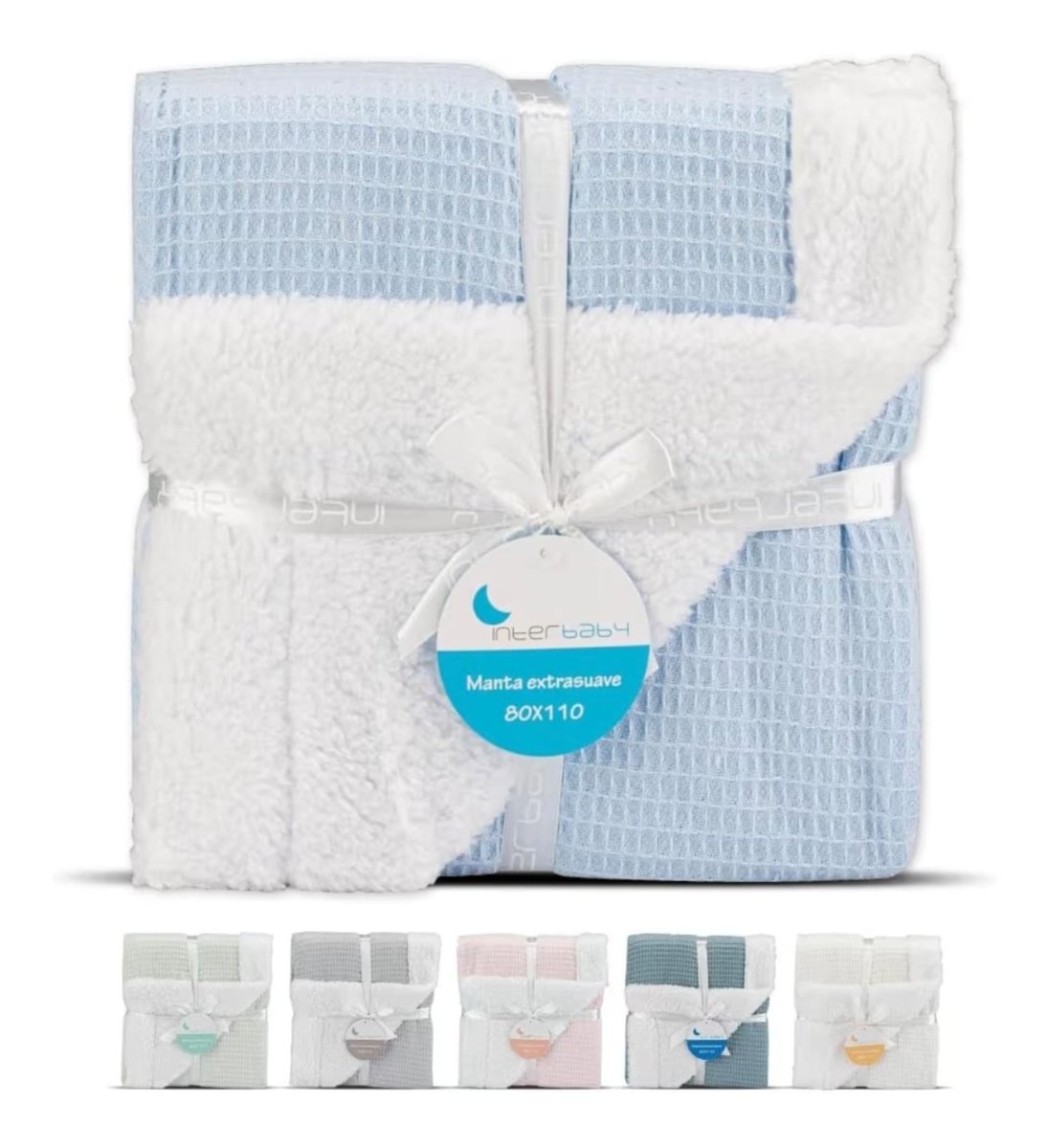 Manta bebé waffle extrasuave Interbaby 80×110 - Imagen 4