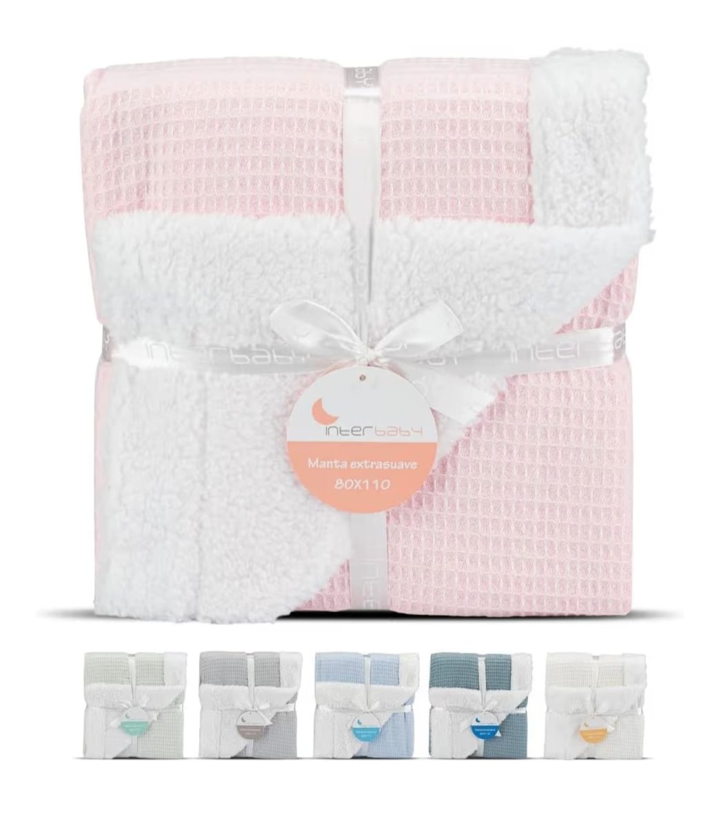 Manta bebé waffle extrasuave Interbaby 80×110 - Imagen 6