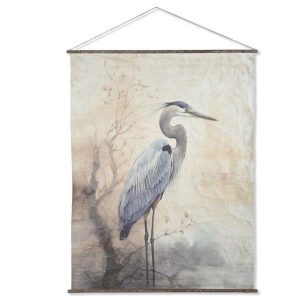 Lienzo Decorativo Papel Garza con Listones de Madera