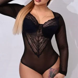 BODY ENCAJE MANGA LARGA