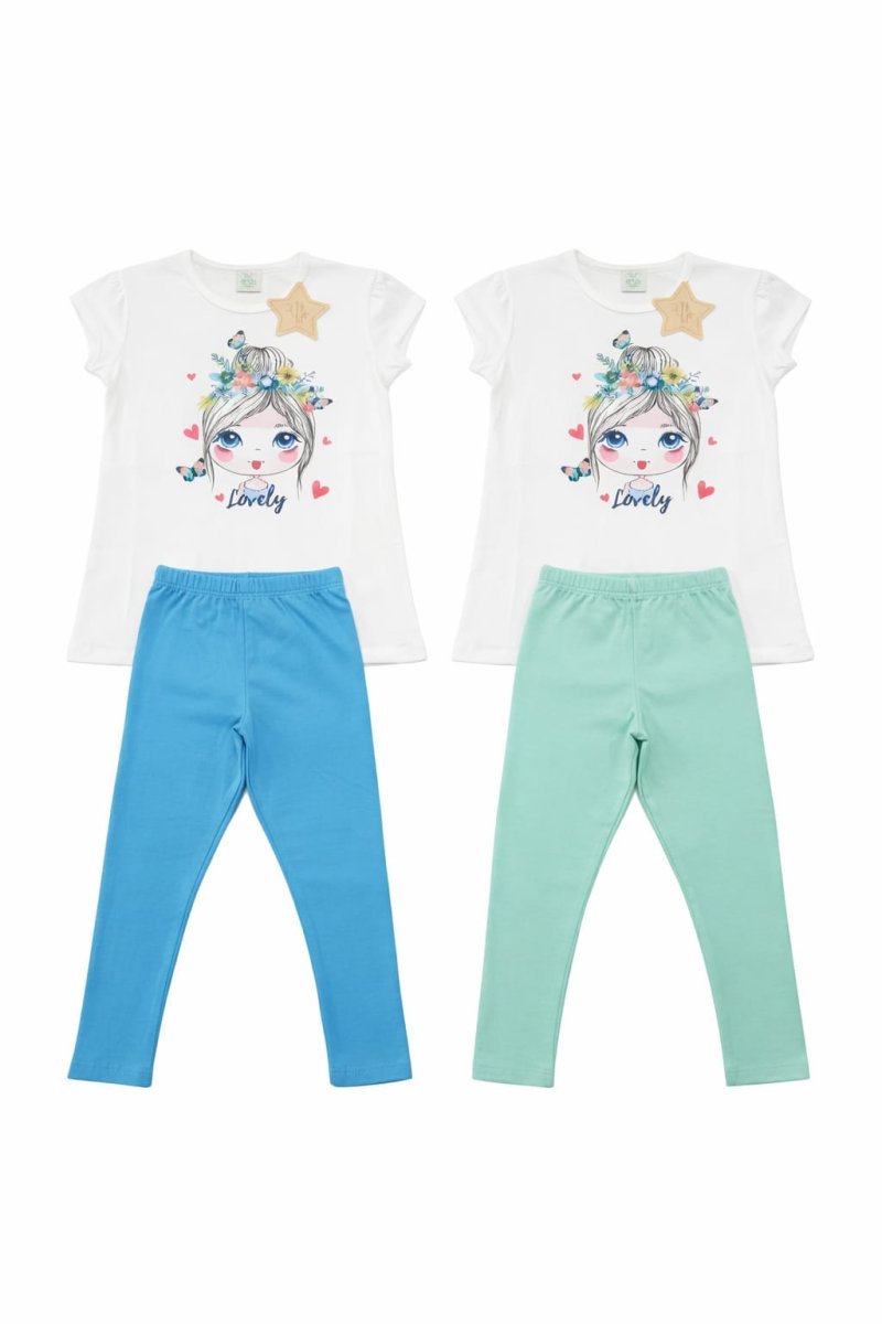 Conjunto niña camiseta Lovely 2 colores - Imagen 2