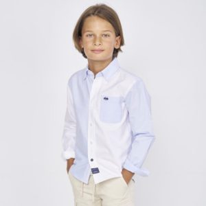 Camisa spagnolo niño celeste combinada