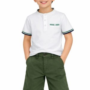 Conjunto niño polo blanco y bermuda verano